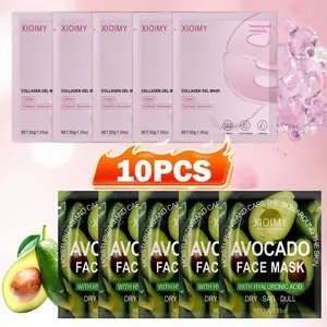 10pcs Niacinamide Collagen Avocado Mask Set, Deep Moisturizing Firming, Hydrates Skin, Rich in Bio-Collagen and Hyaluronic Acid