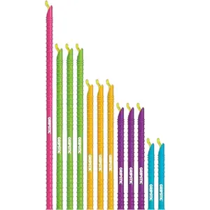 GripStic 12pc Assorted Bag Clips. Durable and reusable chip clips seal food bags air tight. Set includes: (2) 5" Blue, (3) 7.25" Purple, (3) 8.75" Orange, (3) 11.25" Green, (1) 13" Pink.