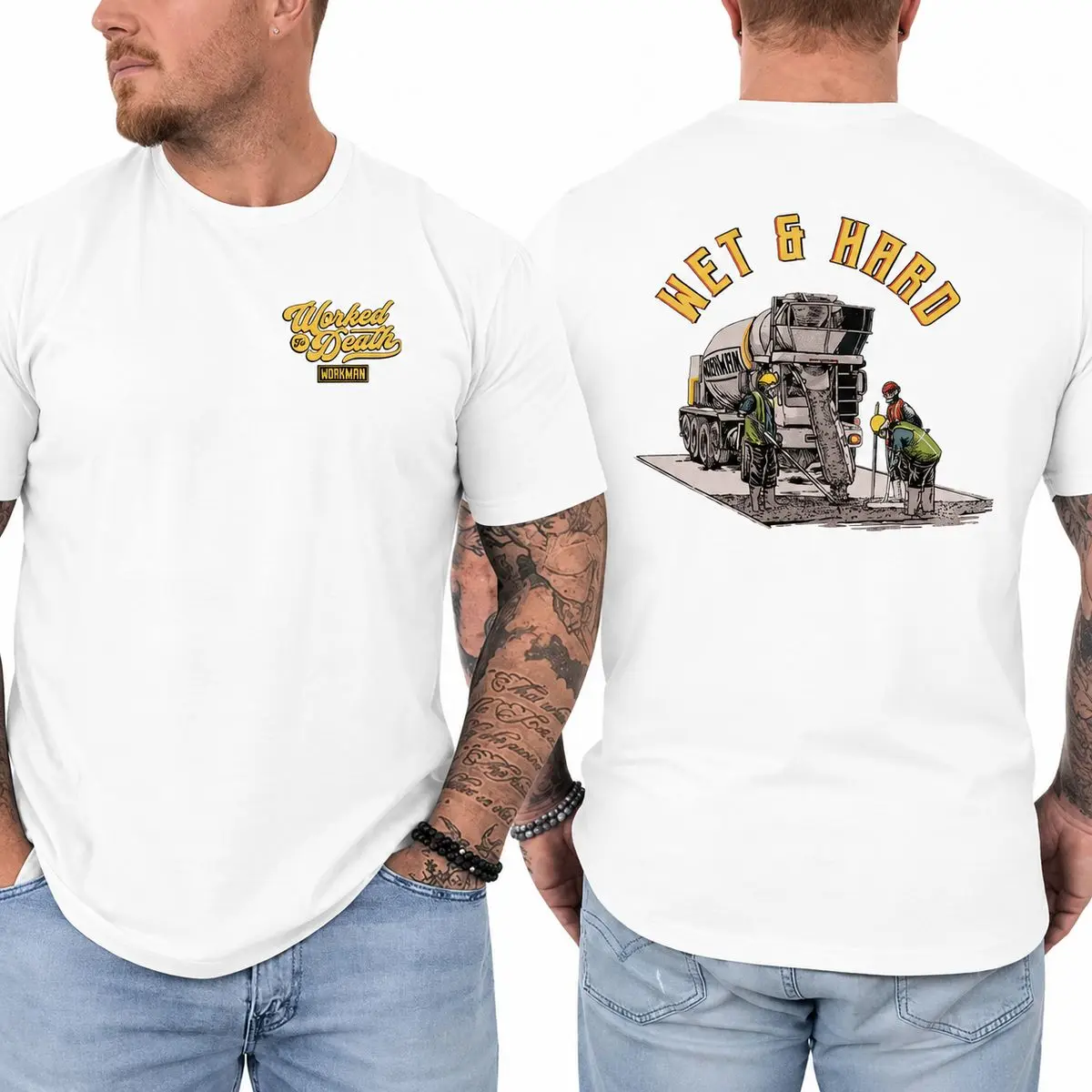 Concrete Worker T Shirt Vintage Cement Construction Graphic Tee Ready Mix Truck Gift For Men, Unisex Casual Graphic T-Shirts