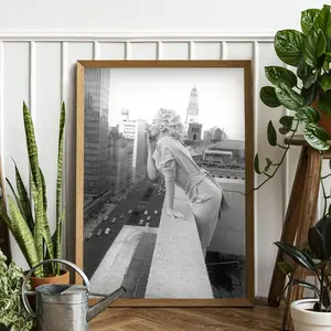 Marilyn Monroe Smoking Poster, Black And White, Old Hollywood Print, Fashion Photography, Feminist Wall Art, Poster No Frame 