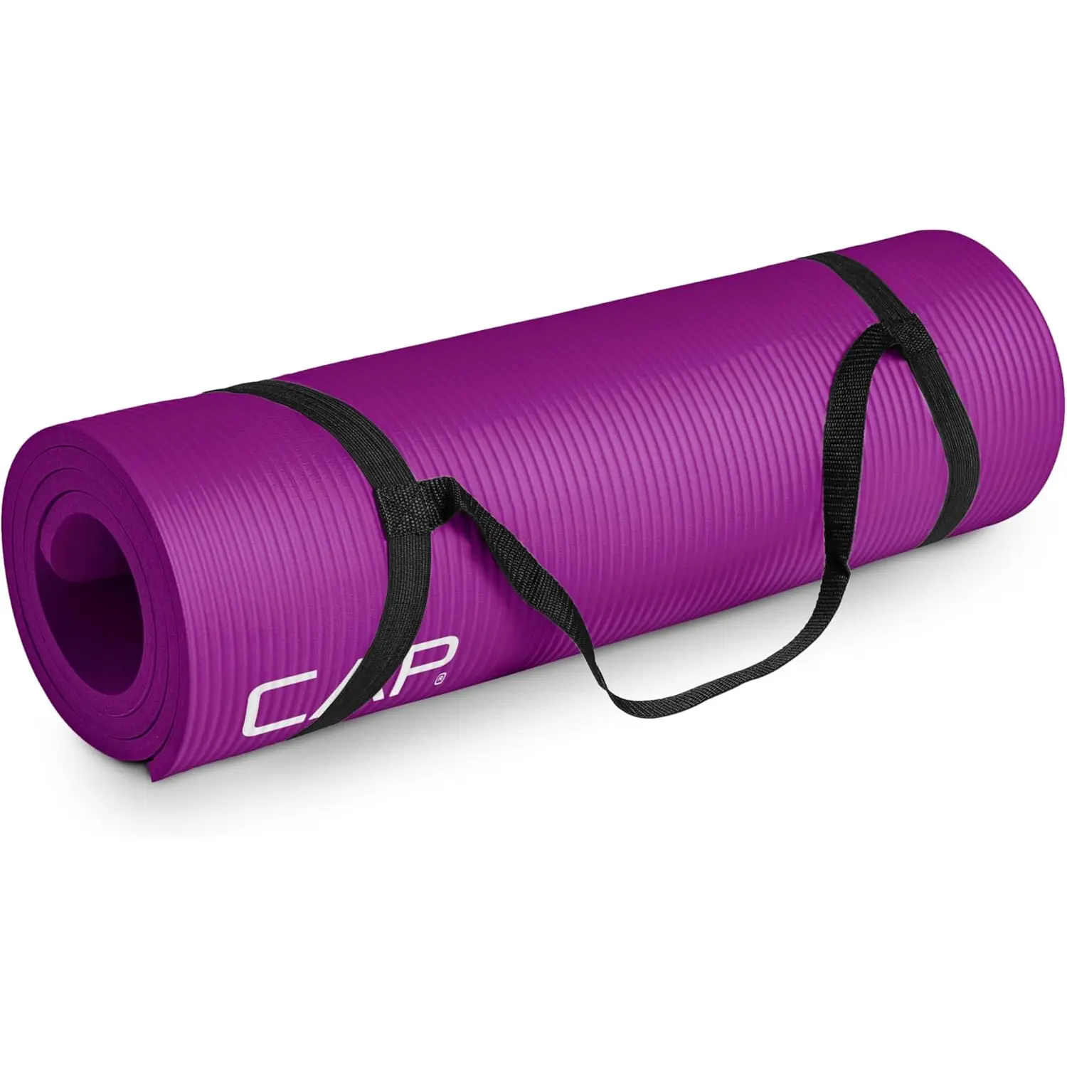 CAP Barbell 1/2-Inch High Density Exercise Yoga Mat with Strap | Multiple Options No Brand