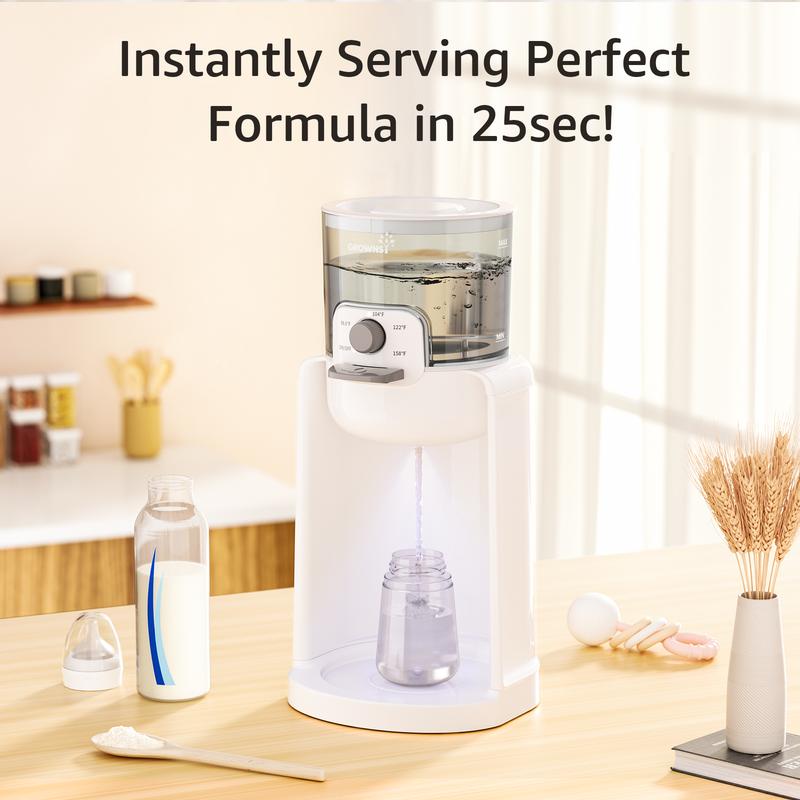 GROWNSY Instant Baby Bottle Warmer, Precise 4 Temperatures Control | Night Light, Midnight Feeding | Warm Water Dispenser for Formula in Seconds | 72H Smart Thermostat, Easy Keep Warm, Mom's Best Choice