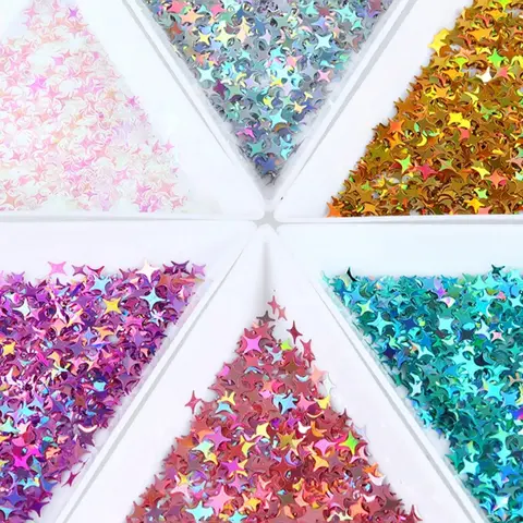 1Pcs Starry Resin Sequins Shiny Four-pointed Star Glitter For Epoxy Resin Filling UV Silicone Mold Filler DIY Crystal Crafts Handmade Star Shape High Shine All Season DIY Jewelry Making Handicraft