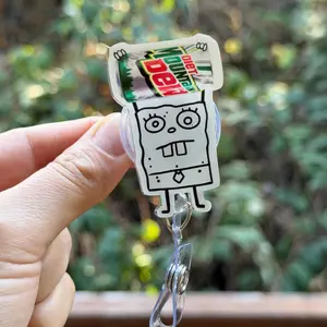 Cartoon Doodle Diet Mtn Dew Soda Can- Nurse badge reel, RN, MD, phlebotomy, tech, healthcare, work accessory