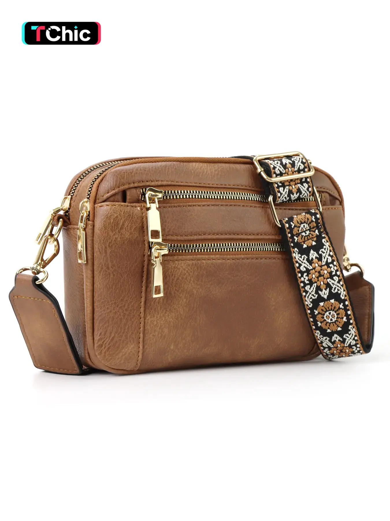 Bohemian Crossbody Purse for Women, Small Crossbody Bags, Casual Fashion Bag, Casual Crossbody Bag, Trendy Vegan PU Leather with Adjustable Shoulder Strap, Women's Shoulder Bag, Handbag, Vintage Design, Lightweight & Spacious, Perfect for Daily Use