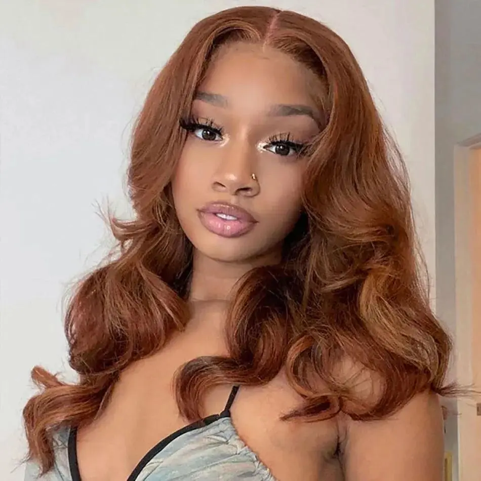 Chocolate Brown Body Wave 7X5 Glueless Wig Human Hair Pre Cut Colored 9X6 Hd Transparent Lace Closure Wig Brazilian Pre Plucked Pre Cut Natual Hairline Chocolate Brown Human Hair Wig 180 Density For Black Women SummerVibes