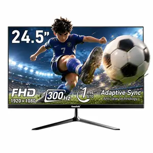 24.5 Inch PC 300/200Hz Gaming Monitor, FHD 1080p Screen,Adaptive Sync,1ms Without Bezel, 98% sRGB, 178° Angle View, HDMI,DisplayPort, Compatible with Wall mounting 75 * 75MM - Black