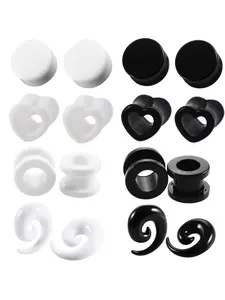 1Pair Acrylic Ear Plugs and Tunnels Heart Spiral Ear Gauges Ear Expander Stretcher Piercing Body Jewelry Earring