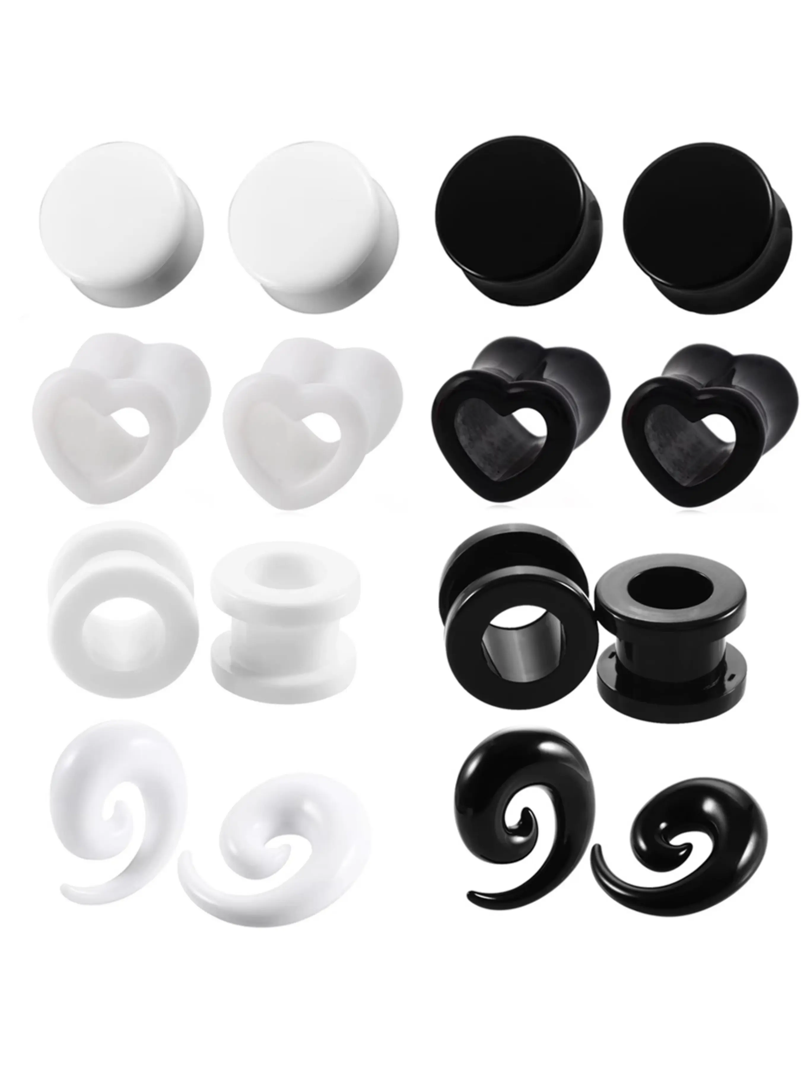 1Pair Acrylic Ear Plugs and Tunnels Heart Spiral Ear Gauges Ear Expander Stretcher Piercing Body Jewelry Earring