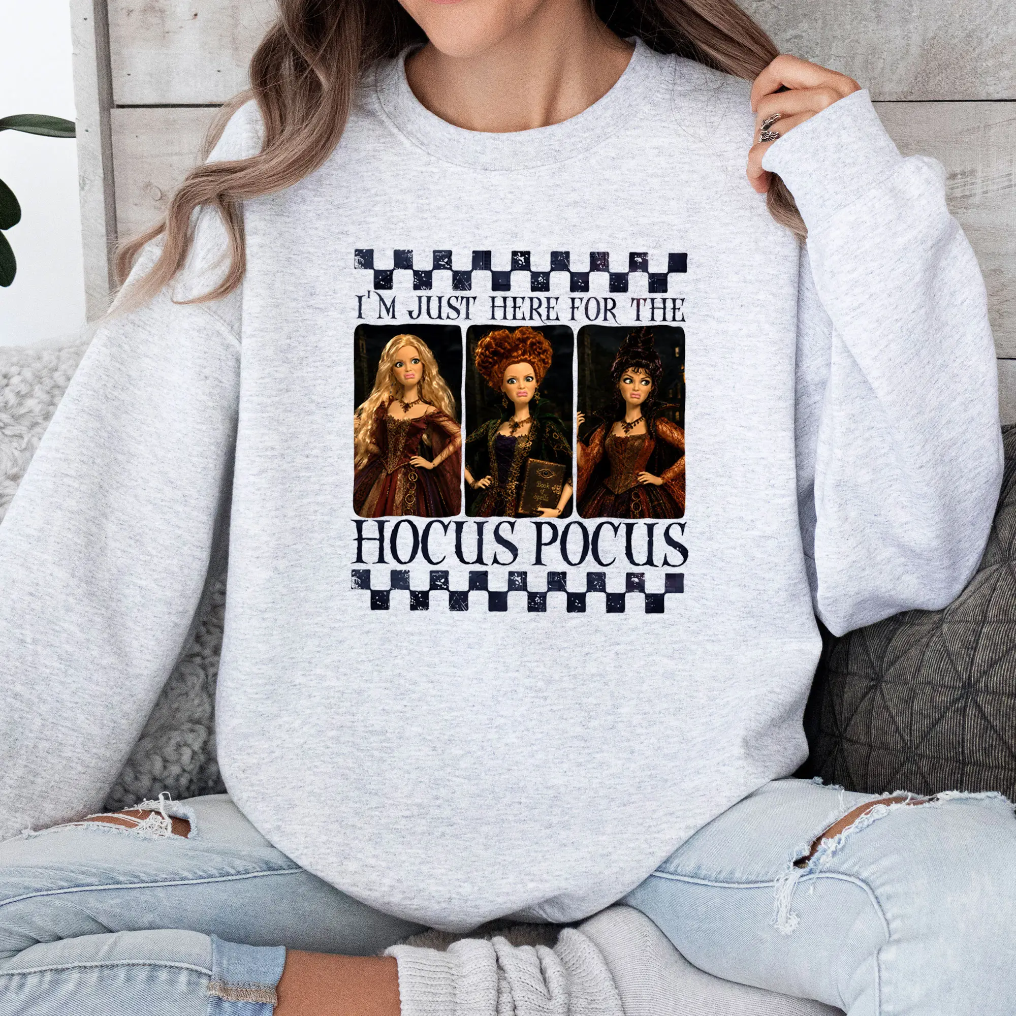 I'm Just Here Doll Face Graphic T-Shirt and Sweathisrt, Relax Fit, Soft Print