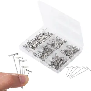 T Pins for Sewing, 220 Pack, Assorted Sizes, Wig T Pins for Blocking Knitting