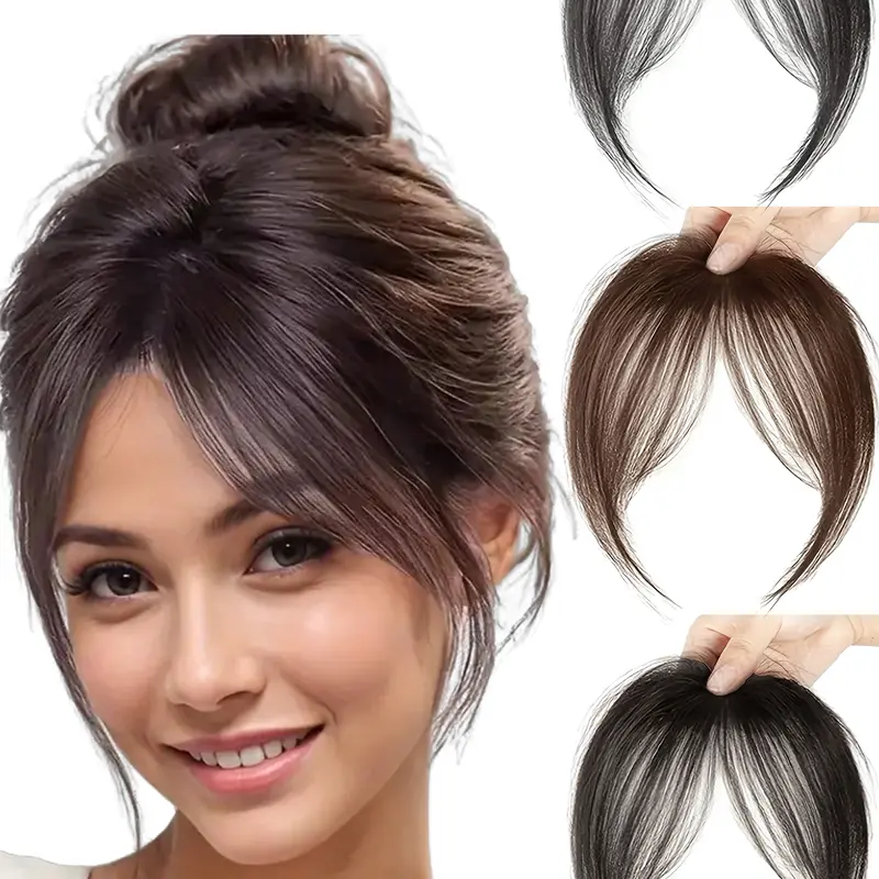 Women's False Bangs Wig, Natural Design Eight-Sided Bangs, Perfect for Daily Wear and Natural Look, Straight Hair Extension, Synthetic Material Wig