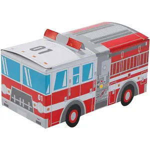 Firetruck Shaped  Box (set of 12) Birthday Favor and Party Supplies