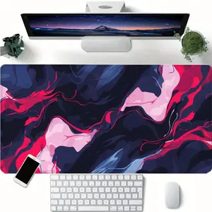 Abstract Color Contrast Art Mouse Pad, 1 Count Rectangle Gaming Mouse Pad, Non-slip Rubber Base Desk Pad for Home Office Game Room