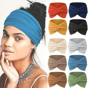 10pcs Women’s Polyester Headbands – Wide African Style, Non-Slip Elastic Sports Bands for All Hair Types, Knotted Design in 10 Colors | Comfortable & Stylish Hair Accessories for Casual or Active Use, Cute Hair Accessories