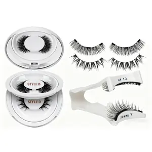 2 Pair Magnetic Eyelashes with Applicator, Reusable Magnet Lashes Natural Look,Easy to Wear and Remove Soft Lashes kit No Glue or Liner Needed