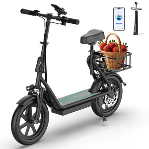 Electric Scooter with Smart App Control, 48V 22.5Ah Battery, 22MPH Top Speed, 21-27 Miles Range, Rear Storage Basket