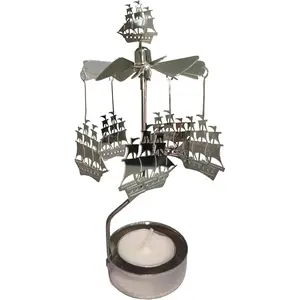 Rotary Candle Holder Spinning Candleholder Metal Small  (Ship)