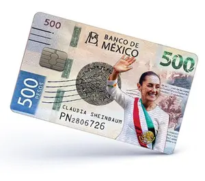 Claudia Sheinbaum Credit Card Skin Cover Vinyl Stickers (4 Pack) - Mexican PRESIDENT 500 Pesos