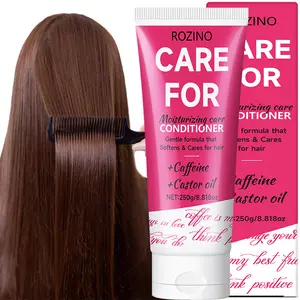 Rozino Caffeine Castor Oil Hair Care Cream 250g, Moisturizing & Strengthening, Suitable for All Hair Types, Travel Essential