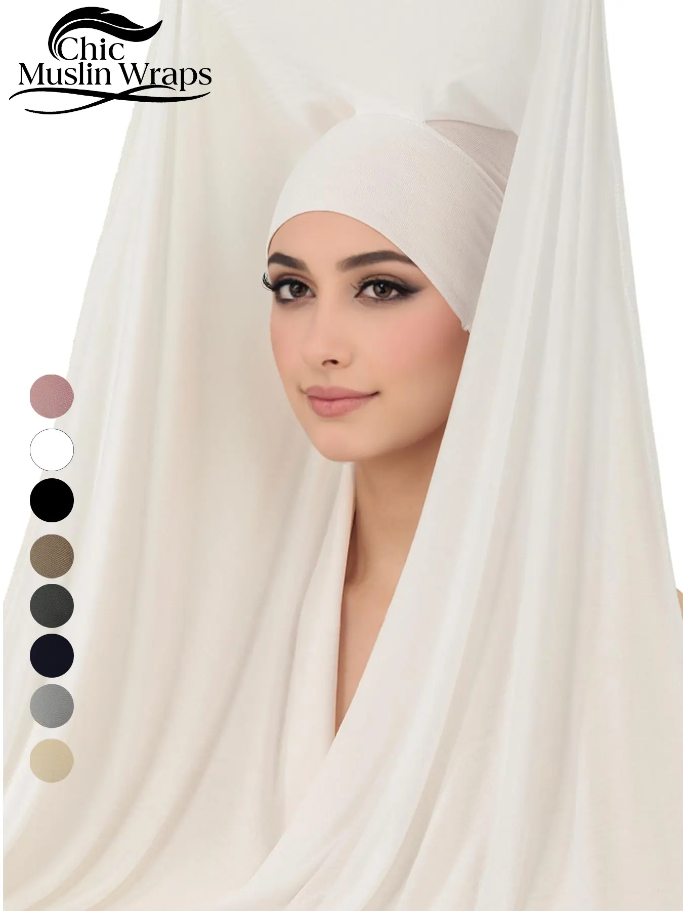 Women's Magnetic Instant Coverage Jersey Modest Stretchy Stretchable Hijab, Soft Breathable All-Seasons Hijab, Casual Daily Wear, Gift for Family & Friends, Muslim, Modesty