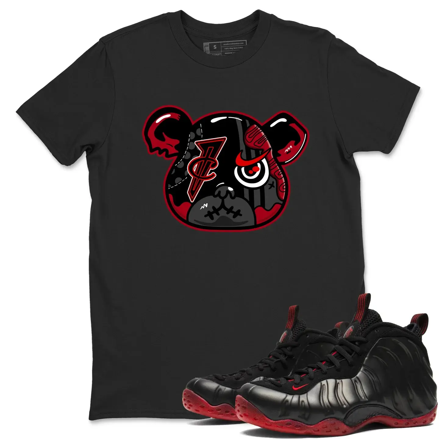 Foamposite Bear Sneaker Match Tee, Cough Drop Colorway Graphic Shirt, Sneakerhead Streetwear T-Shirt, Gildan 5000 Heavy Cotton