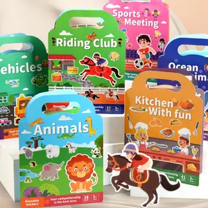 Reusable Jelly Sticker Books for Kids, 3/6 Pack Thickened Gel Stickers, Birthday Gifts for Boys & Girls, Multiple Themes Available Sticker Cards, Sticker Haul