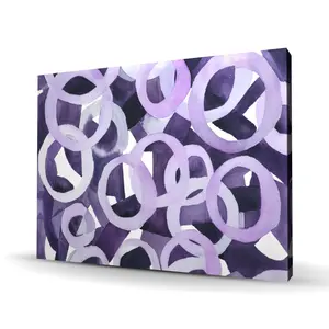 Begin Home Decor C1RC36481X73JY 36 x 48 in. Abstract Purple Rings - Purple Bedroom Canvas for Home Decor