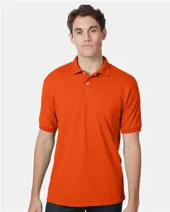 Custom Embroidered - Hanes - Men's EcoSmart® Jersey Polo - Orange - 054X