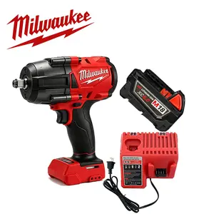 Milwaukee M18 1/2" High Torque Impact Wrench Kit, 6.0AH Battery, 1000N Torque, 1000 ft-lbs Fastening, 1400 ft-lbs Nut-Busting, 4-Mode Drive Control, Heavy Duty Repair & Construction Power Tool