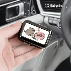 1pc Iron Portable Ashtray with Cat Print, Square Multi-Functional Metal Box, Fashionable Men'S Thick & Thin Cigarette Outdoor Pocket Car Ashtray, Small Size, No Power Required, Decorative Home Accessory