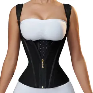 Women's Solid Color Adjustable Elastic Hook & Eye Closure Zipper Body Shaping Shapewear Top, Tummy Control Fit Shaper Corset, Ladies Shapewear for All Seasons, Valentine's Day Gift for Her, Womenswear, Underwear high waist bodysuit
