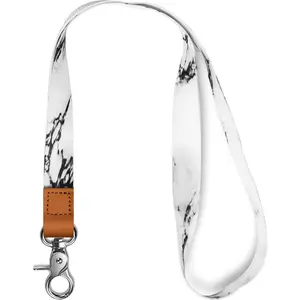 Lanyard,Black lanyard for keys keychain lanyard holder with metal clasp, ID badges cool lanyard for men women, long neck teacher lanyard for card holder car keys, wallet, key chain (marble)