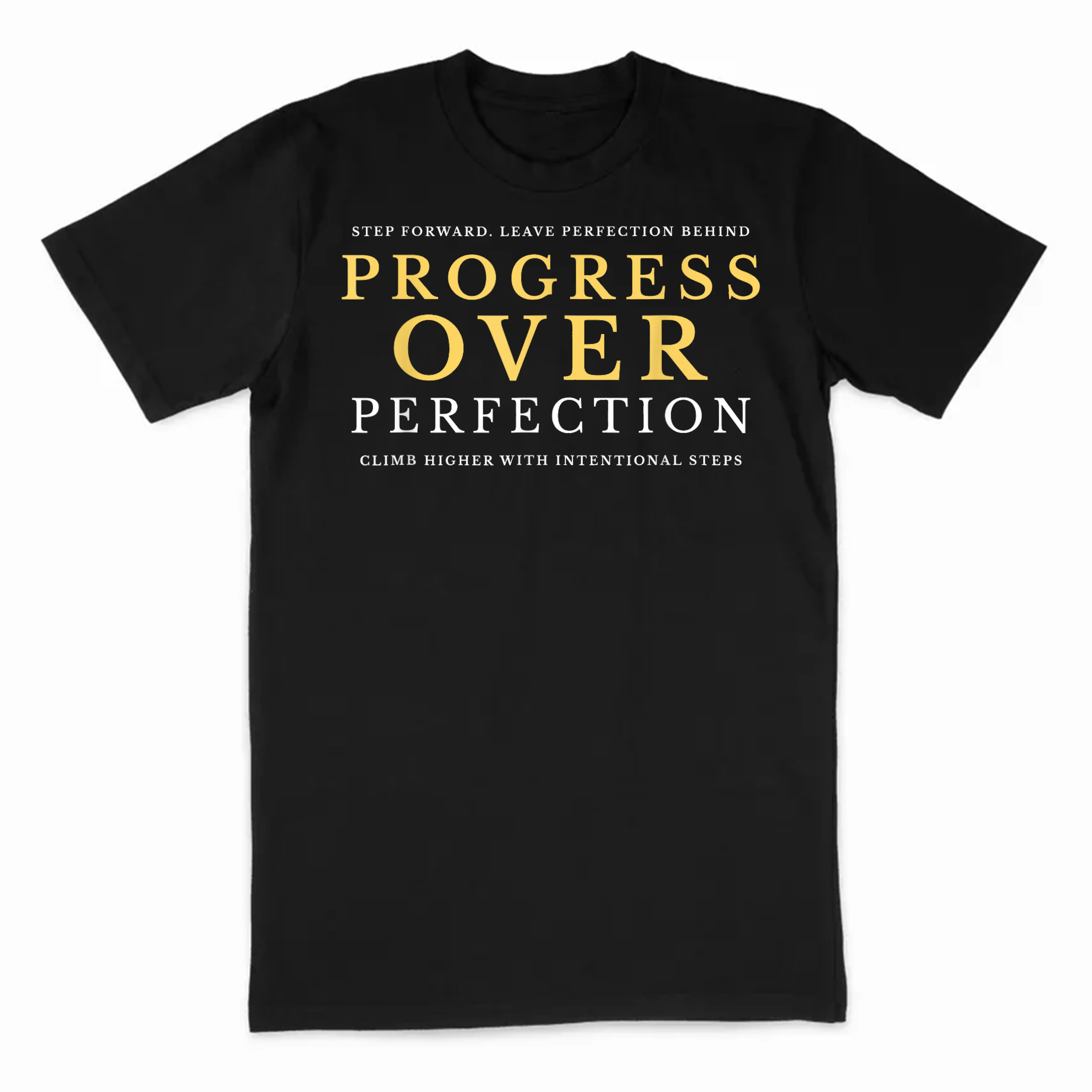 Growth mindset mantra _Progress over perfection_ for athlete T-Shirt, Unisex Casual Short Sleeve T-Shirt