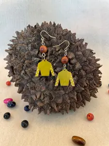 Lime Green Tagua Nut Jockey Silk Derby Earrings