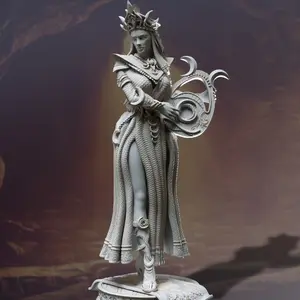 Glanbeli Lunar Goddess 3D-Printed Resin Miniature - DM Stash Character Figure Miniature, Home Decor Statue, 3D-Printed Resin Miniatures, Character Figure Miniatures