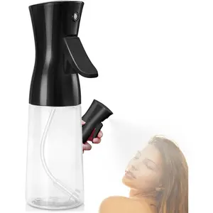 Spray Bottle For Hair,Continuous Water Mister for Hairstyling, Salons, Cleaning, ,Essential Oil Scents,Ultra Fine Mist Sprayer,6.8 OZ /200 ML-Black