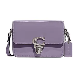COACH Studio 12 Mini Leather Crossbody Bag with Push-Lock Closure in Purple for Women