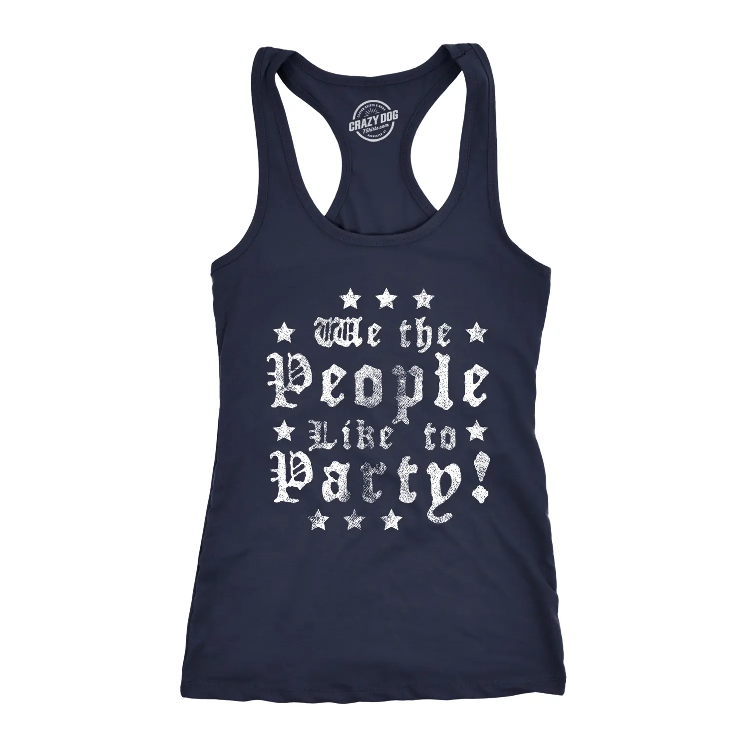 Womens Tank We The People Like to Party Tanktop Funny 4th of July Drinking Tee for Ladies Funny Racerback Tank Cute Slimming Tank tops comfortable soft top Patriotic Tank Top for Women Funny Drinking Sleeveless Navy
