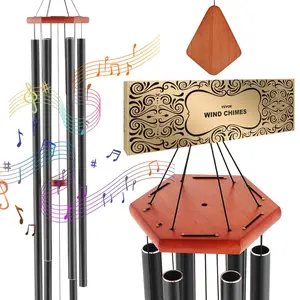 【DealsForYouDays】VEVOR Wind Chimes for Outside,  , 1524 mm, Deep Tone Wind Chimes with 6 Tubes, Unique Large Memorial Wind Chimes for Anniversary, Amazing Outdoor Decor for Your Patio, Porch, Garden and Backyard, Black