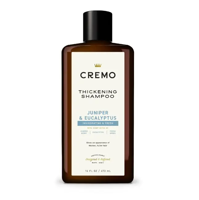 Cremo Juniper & Eucalyptus Barber Grade Thickening Shampoo, 16 Fl Oz