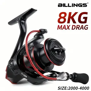 BILLINGS ARTEMIS 2000-4000 Spinning Fishing Reel, 5.2:1 High Speed Gear Ratio, 13.23LB/17.64LB Max Drag, Aluminum Alloy Spinning Reel for Saltwater & Freshwater Fishing