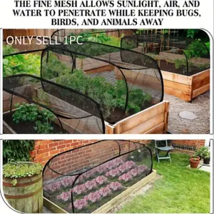 Collapsible Pop-up Mesh Plant Protection Net Cover, Sturdy & Durable Outdoor Garden Netting for Raised Beds, Animal & Insect Barrier Net, Reusable Protective Net for Growing Fruits, Vegetables and Seedlings