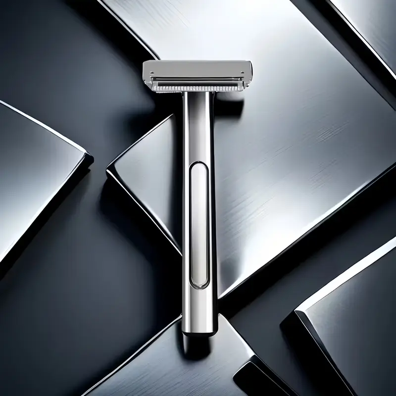 MAKEPOLO 5in1 Safety Razor Kit - All-Metal Shaver with Self-Cleaning, 15 Blades | Unisex Father's Day Gift Stainless Daily Handle Smooth Traditional Black Steel