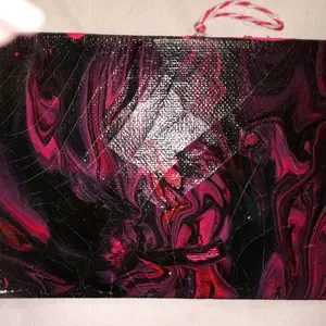 5x7 inch pink and black canvas painting