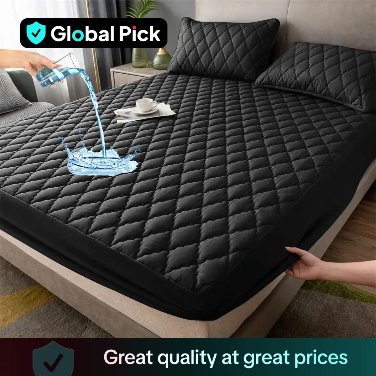 Waterproof Mattress Cover Set, 3 Counts/set Including 1 Count Fitted Sheet & 2 Counts Pillowcase, Soft Comfortable Breathable Bedding Set for Bedroom