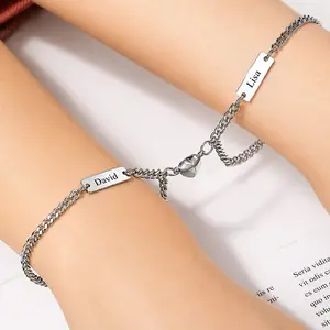 Customized Name-Text Bracelet, Couple Matching Bracelet, Gift for Couples
