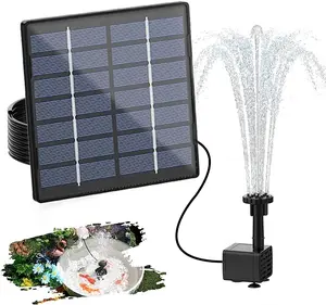 Solar Water Pump for Water Feature Outdoor, 2024 Upgraded DIY Solar Fountain Kit with 6 Nozzles and 9.8ft Power Cord, Solar Powered Water Fountain Pump for Bird Bath, Ponds, Garden, Fish Tank