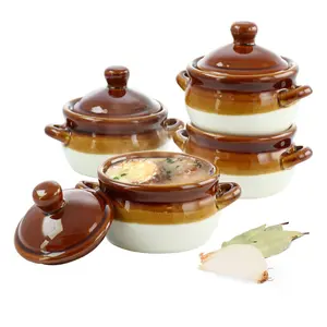 Elama Double Handle 15-Ounce French Onion SoupBowl Set