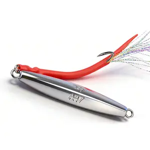 Diamond Jigs Saltwater Fishing Lures, Metal Jigging Spoon Baits with Split Tube Tail & Stainless Steel Hook, Sinking Casting Lures for Bluefish Striper Tuna Salmon Freshwater
